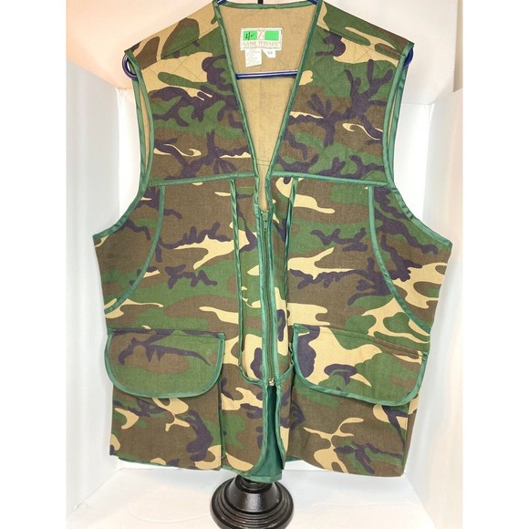 Vintage Game Winner Sportswear Camo Shooting Vest with Game Pouch XL 38-40 - Picture 1 of 16